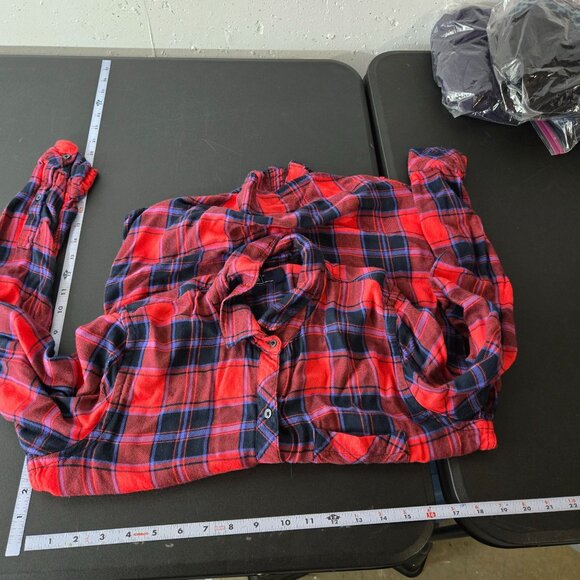 Gap Womens Soft Plaid Boyfriend Button Front Long Sleeve Shirt Size Medium Fall - Picture 7 of 11